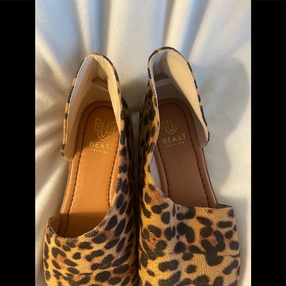 ✨ Beast D’Orsay Leopard Peep-Toe Sandals - Picture 7 of 8